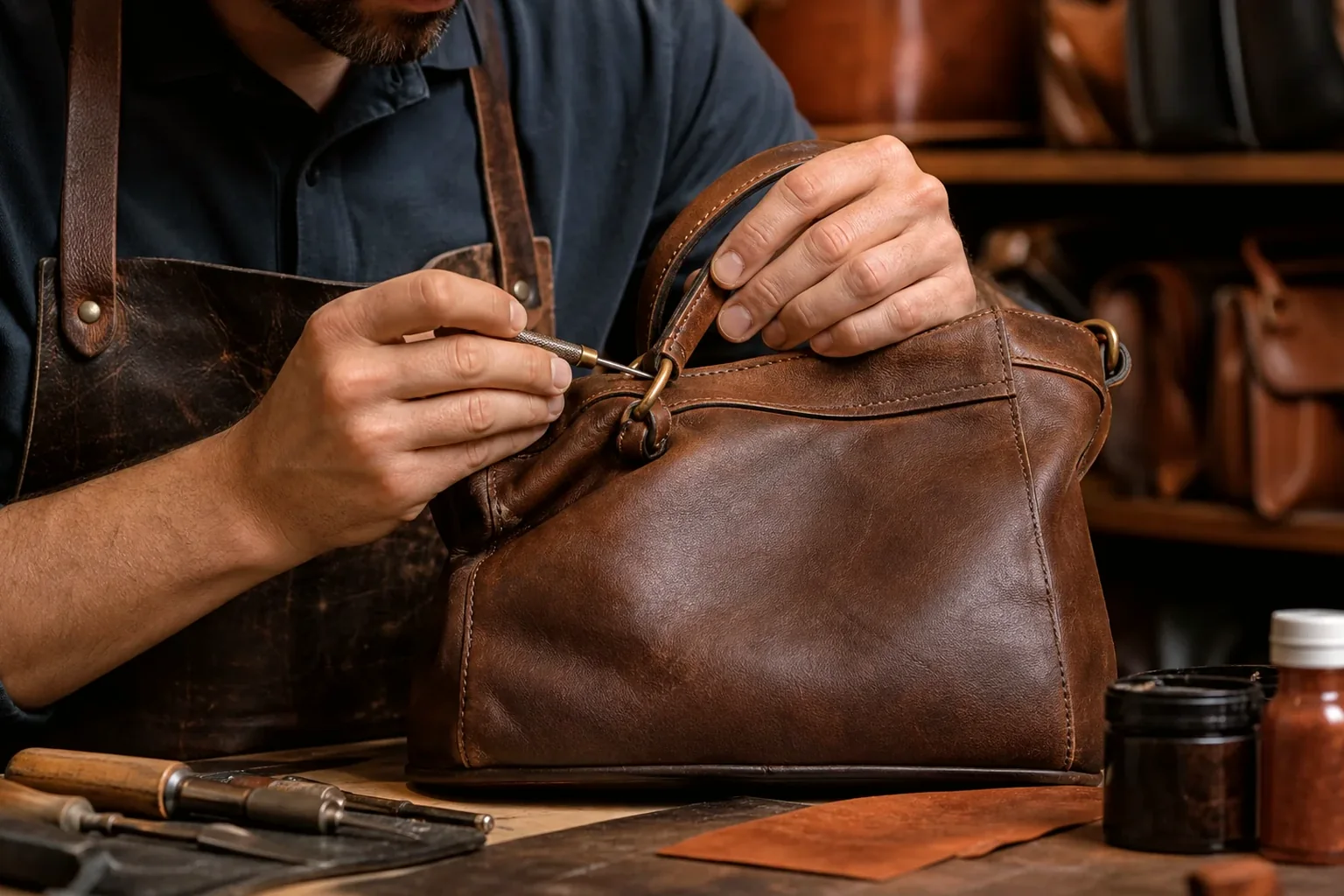 Reforma de bolsas de couro em Sobral